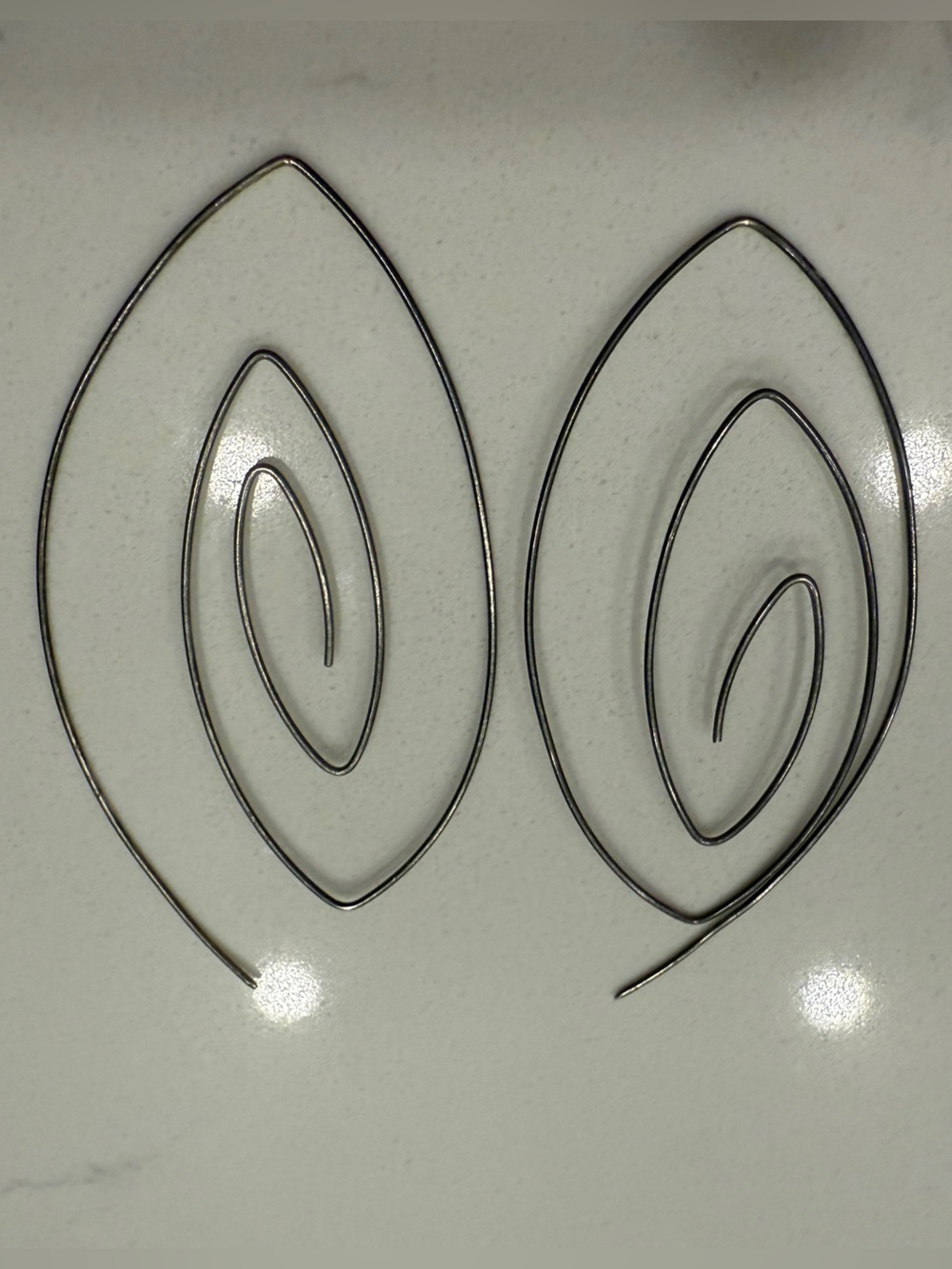 Silver-Tone Teardrop Hoop Earrings